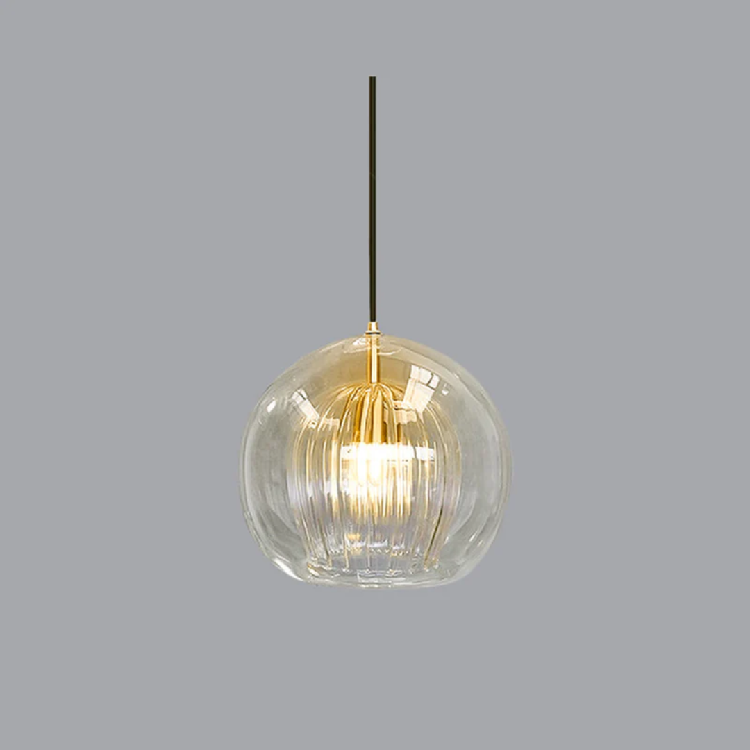 Aurora Sphere LED pendant: a warm white spherical lamp, perfect for modern interiors.