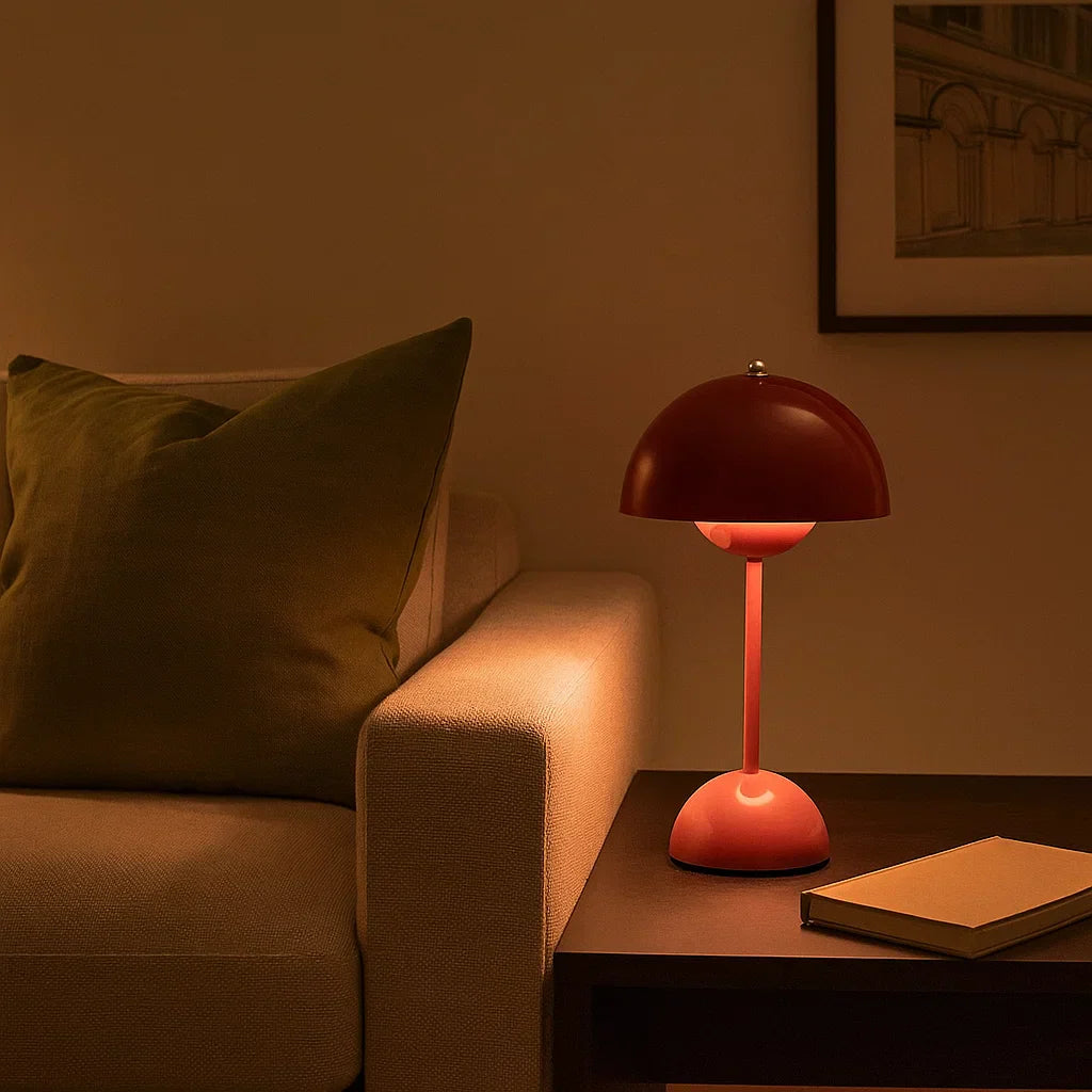 Sleek Scandinavian style LED table lamp with touch control. Perfect modern desk or bedroom lighting.