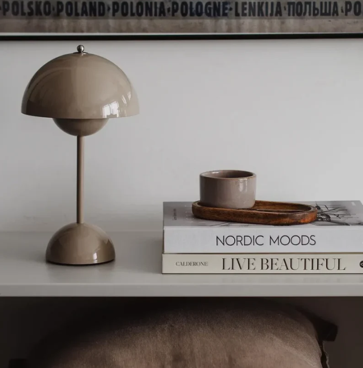 Contemporary dimmable LED table lamp for living room. Touch control, modern accent lighting decor.