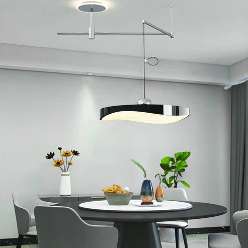 "Modern Verso Pendant Light with LED, sleek design, available in multiple sizes and colors, perfect for elegant home decor."