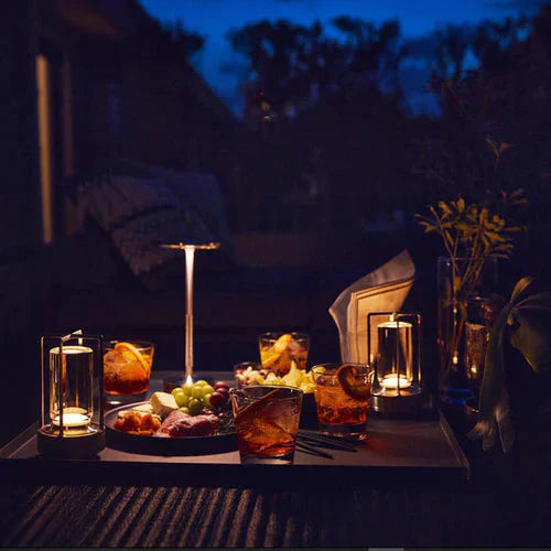 Contemporary GlowBeam design lamp, wireless and dimmable, offering modern lighting for home interiors.