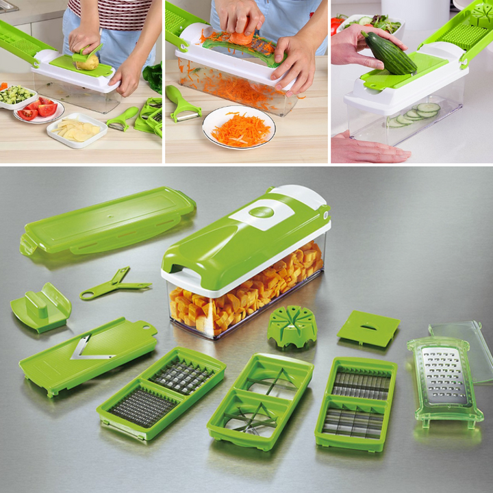 Multi-function vegetable slicer & chopper kit for efficient kitchen prep. Save time on food prep.