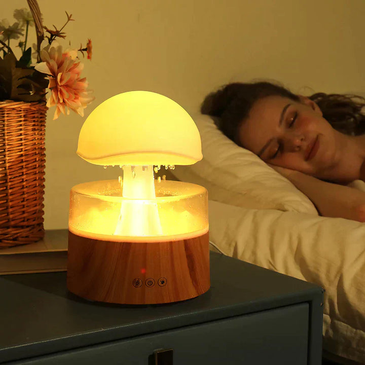 Mushroom Rain Cloud Humidifier for soothing mist, ambiance & relaxation. Enhances air quality with a calming night light.