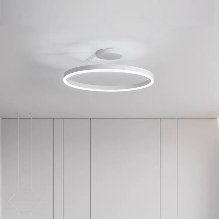 Nordic minimalist LED ceiling light with sleek metal iron and acrylic design, perfect for modern living room illumination.