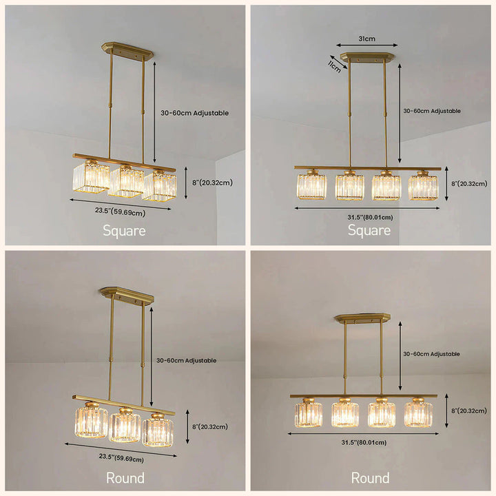 "Nordic multi-light glass pendant lamp with elegant glass shades, perfect for kitchen island or dining area centerpiece."