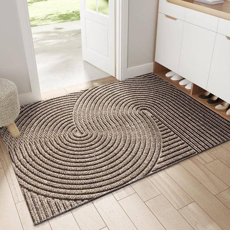 Hallway rug or entryway mat featuring a modern Nordic design and non-slip dirt trapping.