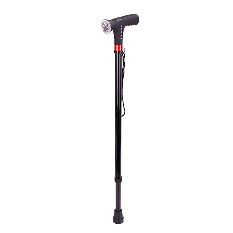 Versatile Nordic walking poles with LED lights for night hiking, fitness, and all-season outdoor use.