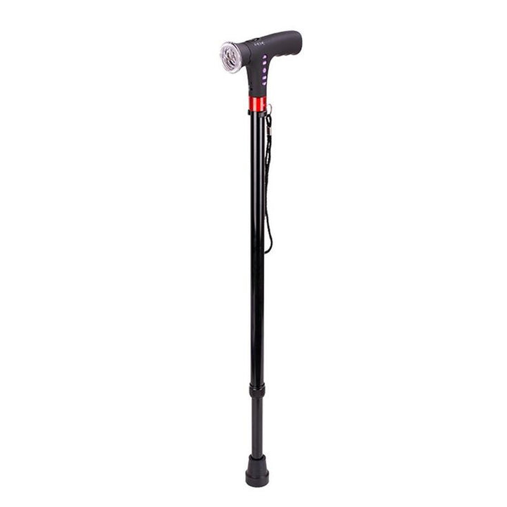 Versatile Nordic walking poles with LED lights for night hiking, fitness, and all-season outdoor use.