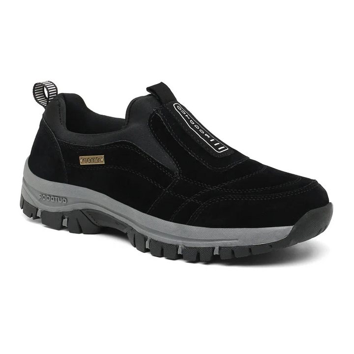 Orthopedic hiking shoes for men and women, featuring non-slip rubber soles, stylish design, and ergonomic support.