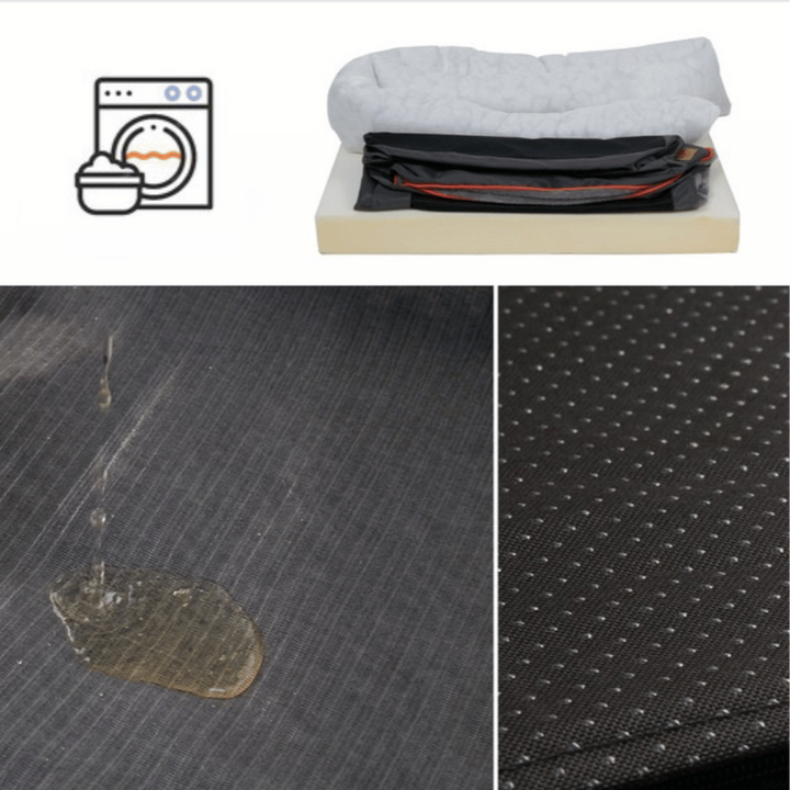 Orthopedic memory foam dog bed, large size, cushioned interior with cotton-padded bolster, perfect for large breeds.