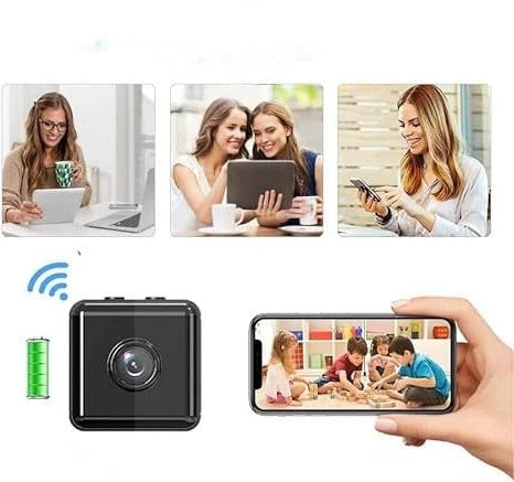App-controlled outdoor HD wireless security camera with motion detection for smart home surveillance.