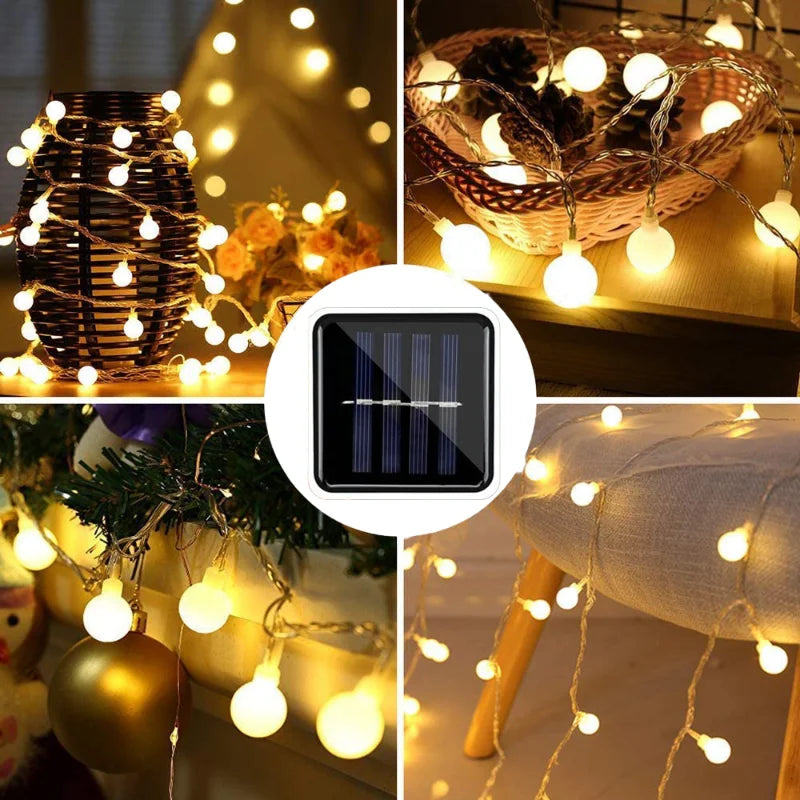 Energy-efficient solar LED festoon lights creating a warm, inviting ambiance for any outdoor space.