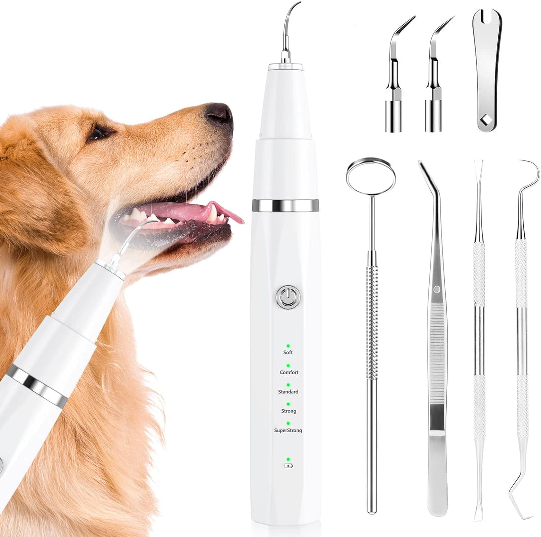 Gentle ultrasonic pet tooth cleaner for effective dog & cat dental plaque & tartar removal at home.