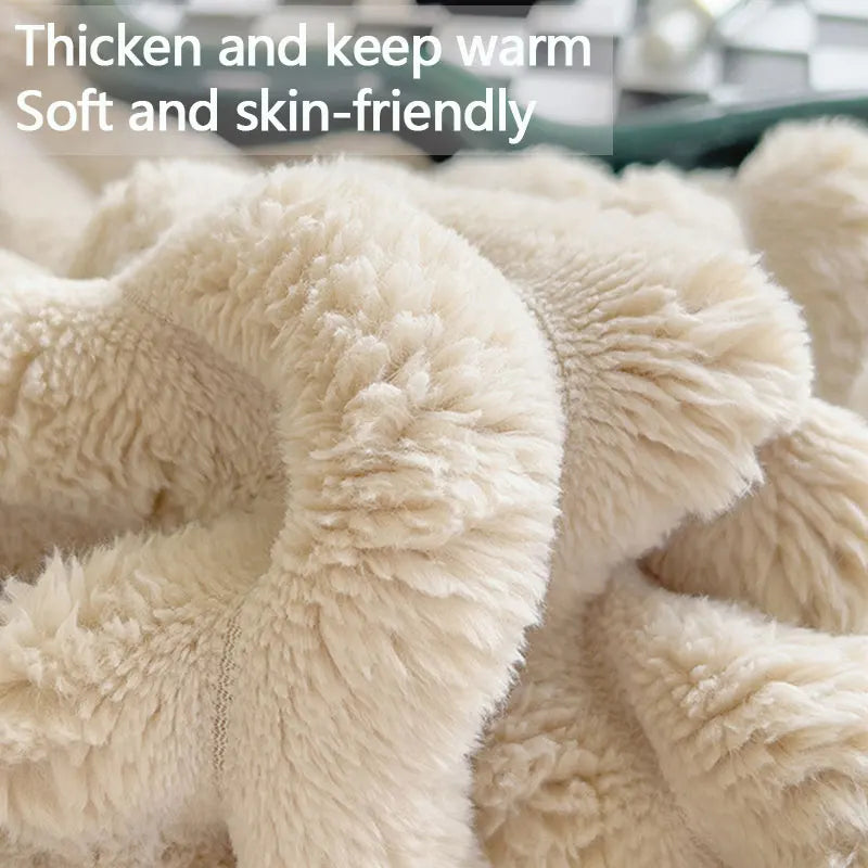 Super soft luxury comfort blanket, perfect for deep relaxation, ultimate warmth, and a cozy experience.