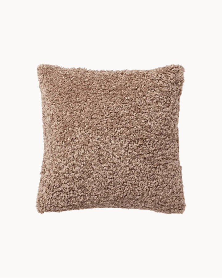 Ultra-soft plush teddy cushion cover. Fluffy home decor throw pillow for a cozy feel.
