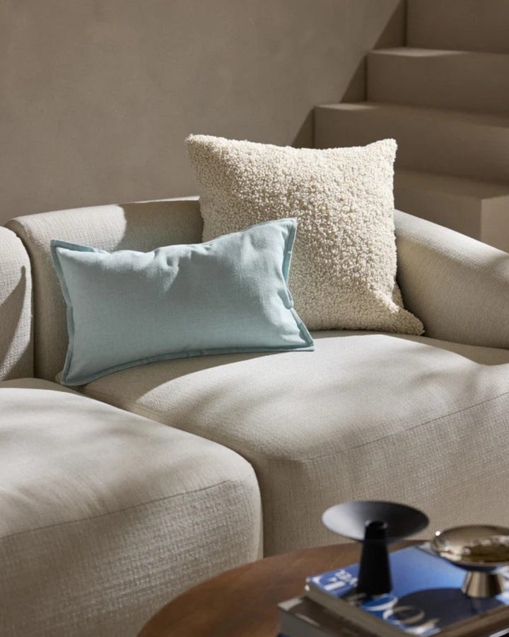 Chic plush teddy cushion cover. Cozy & soft fluffy throw pillow for modern living room decor.