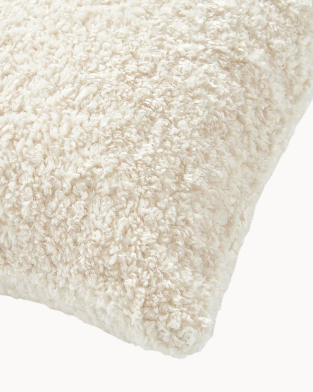 Luxurious plush teddy throw pillow cover. Fluffy & soft for elegant bedroom home decor.