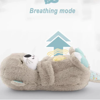 Plush teddy for kids with glowing nightlight, soothing heartbeat, realistic breathing; provides comfort and relaxation.