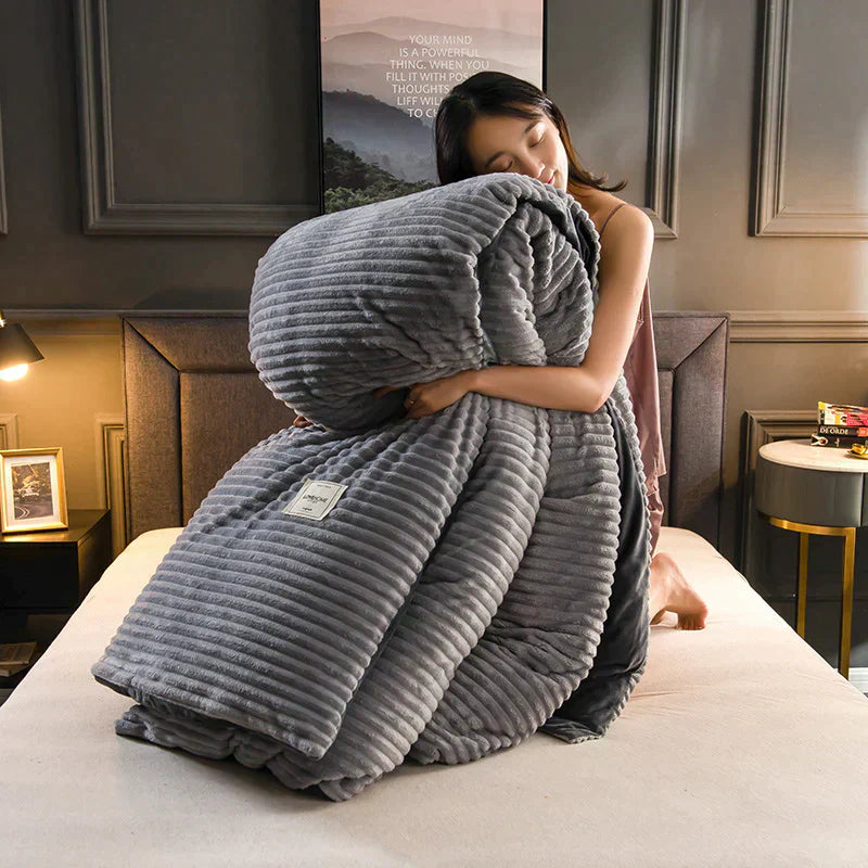 Plush velvety duvet cover by DreamWeave. Soft fleece bedding for ultimate comfort & warmth.