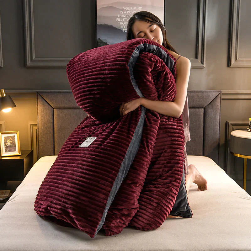DreamWeave plush duvet cover, velvety soft fleece bedding for warmth, comfort, & elegant bedroom decor.