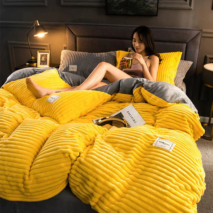 Plush velvety duvet cover. Super soft fleece bedding for ultimate warmth & comfort in your bedroom.