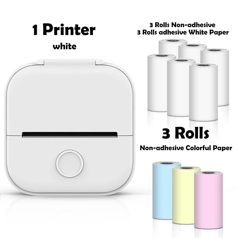 Pocket-sized inkless thermal photo printer. Sleek, compact design perfect for easy, portable instant printing.