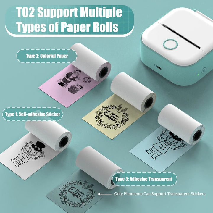 Pocket-sized inkless thermal photo printer. Sleek, compact design perfect for easy, portable instant printing.