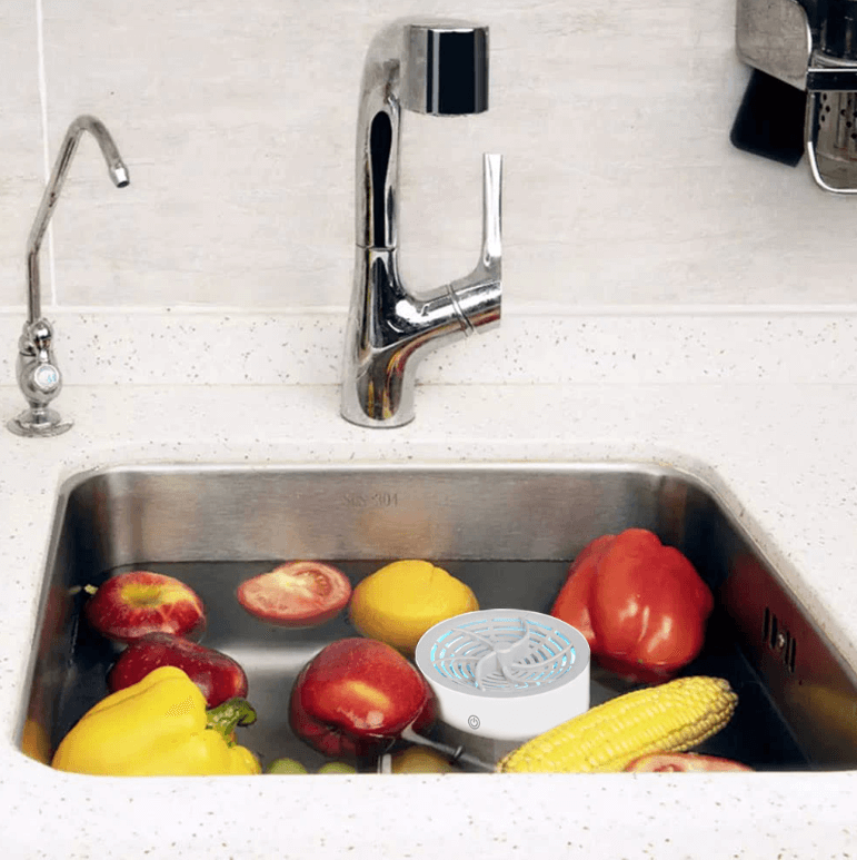 Ionic produce washer, a portable device to purify fruits & veggies, removing pesticides for improved food safety.