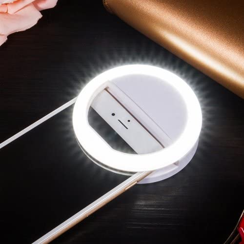 Compact LED ring light, ideal photography accessory for vibrant video clips & streaming.