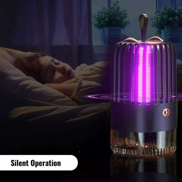 Portable mosquito repellent lamp with sleek design, 2500mAh battery, for indoor and outdoor use, chemical-free solution.