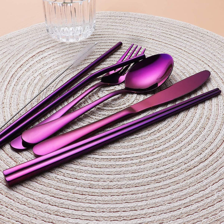 Reusable stainless steel flatware for a sustainable lifestyle.