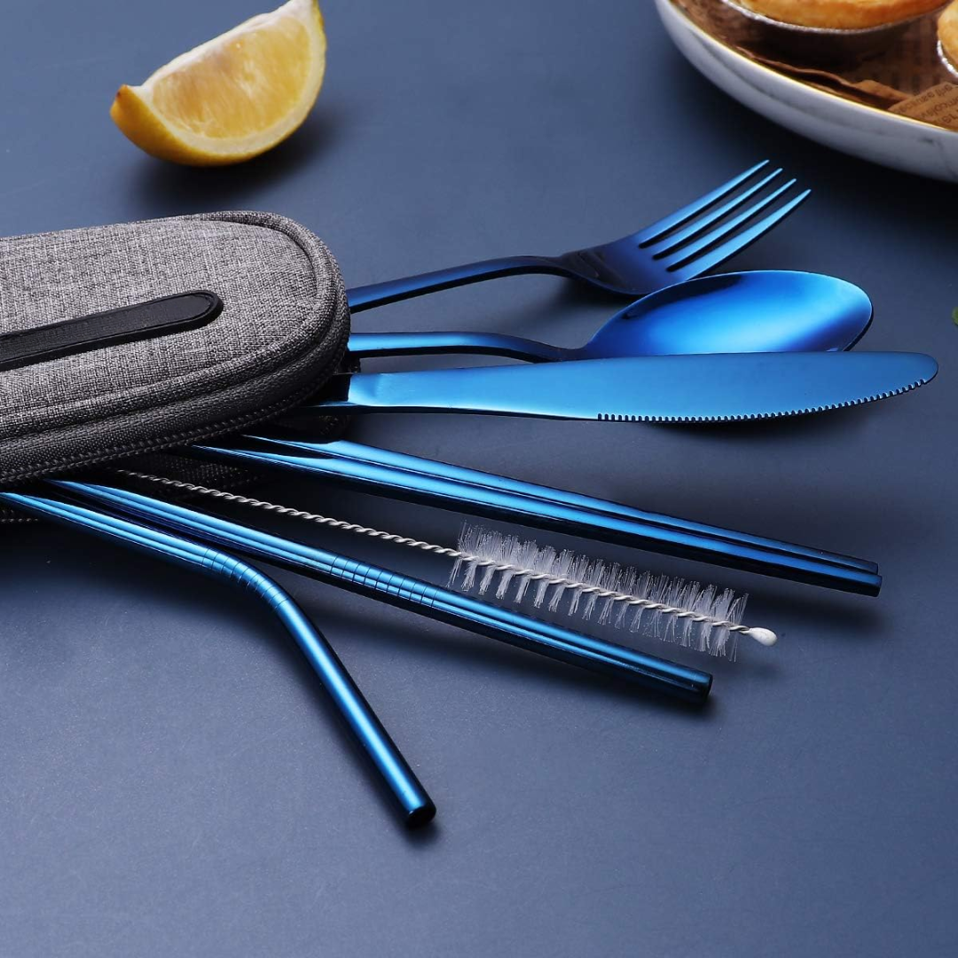 Eco-friendly stainless steel travel lunch set for work.