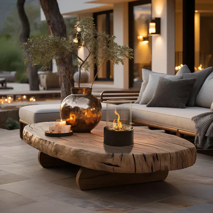 Versatile tabletop fire pit lantern, a stylish addition to indoor decor, outdoor living, and patio ambiance.