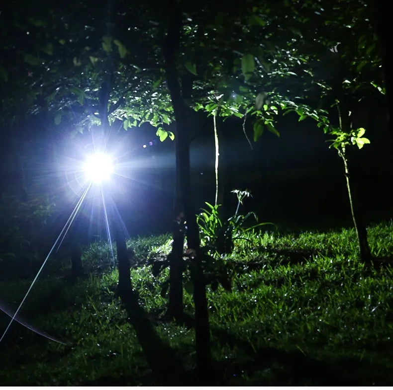 Versatile unisex LED headlamp, waterproof, zoomable, rechargeable for various outdoor activities.