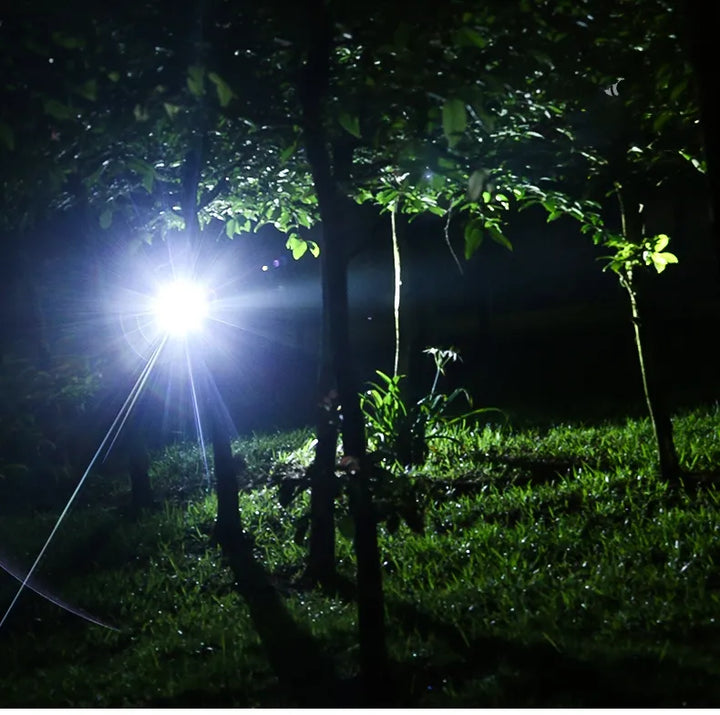 Versatile unisex LED headlamp, waterproof, zoomable, rechargeable for various outdoor activities.