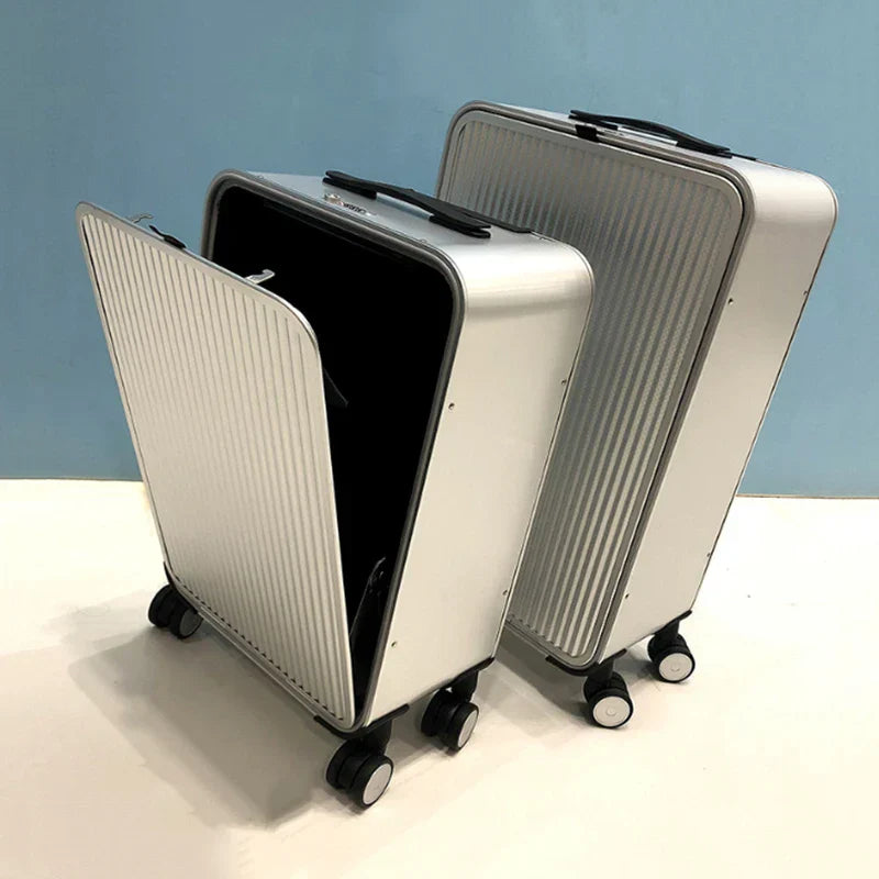 Durable aluminum hardshell travel case, premium quality for secure and long-lasting trips.