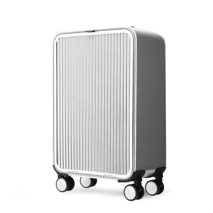 Secure aluminum hardshell spinner luggage, premium quality for worry-free, durable travel.