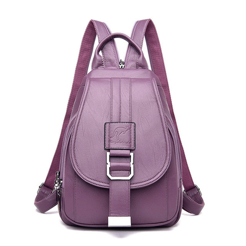 Fashionable women's everyday backpack made from premium water-resistant leather.