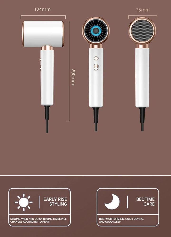 Powerful 2400W hair dryer with negative ions for women seeking quick, healthy hair.