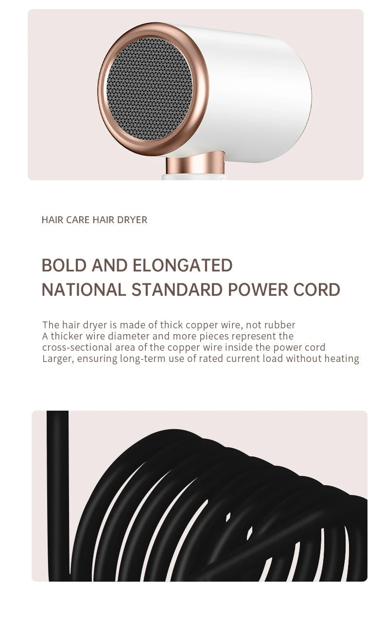 Women's beauty tool: 2400W hair dryer with negative ions for salon-quality results.