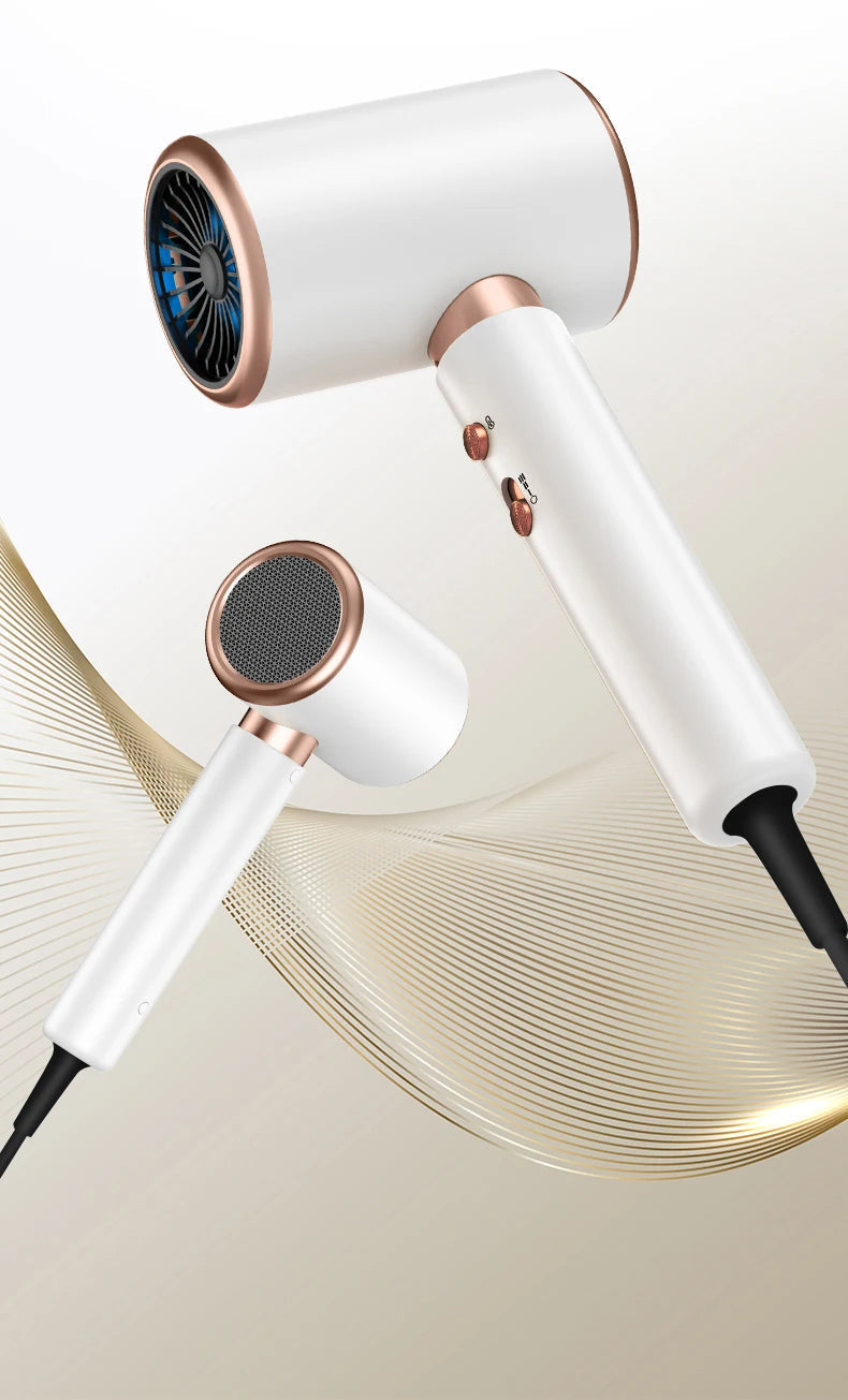 High-power 2400W hair dryer, negative ions for professional, quick, smooth hair drying.