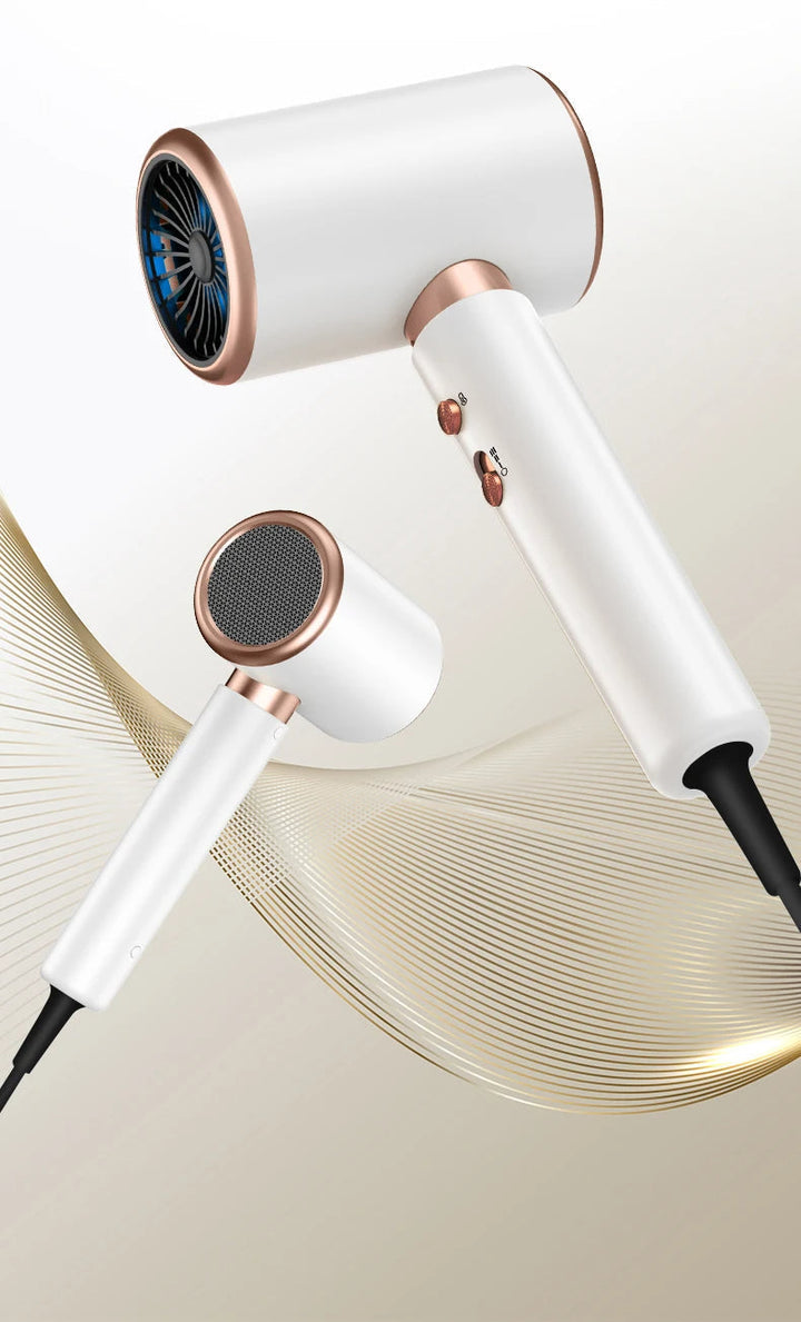 High-power 2400W hair dryer, negative ions for professional, quick, smooth hair drying.