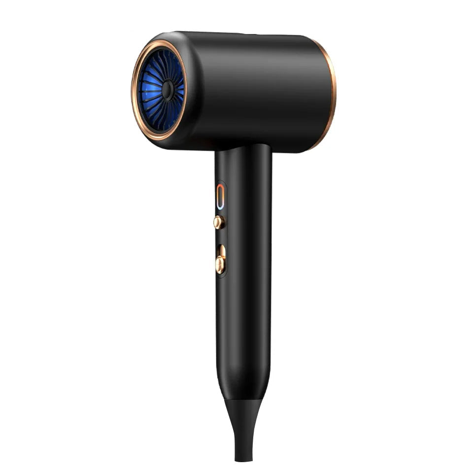 Fast drying 2400W hair dryer, negative ions, cold/warm air for women's salon styling.