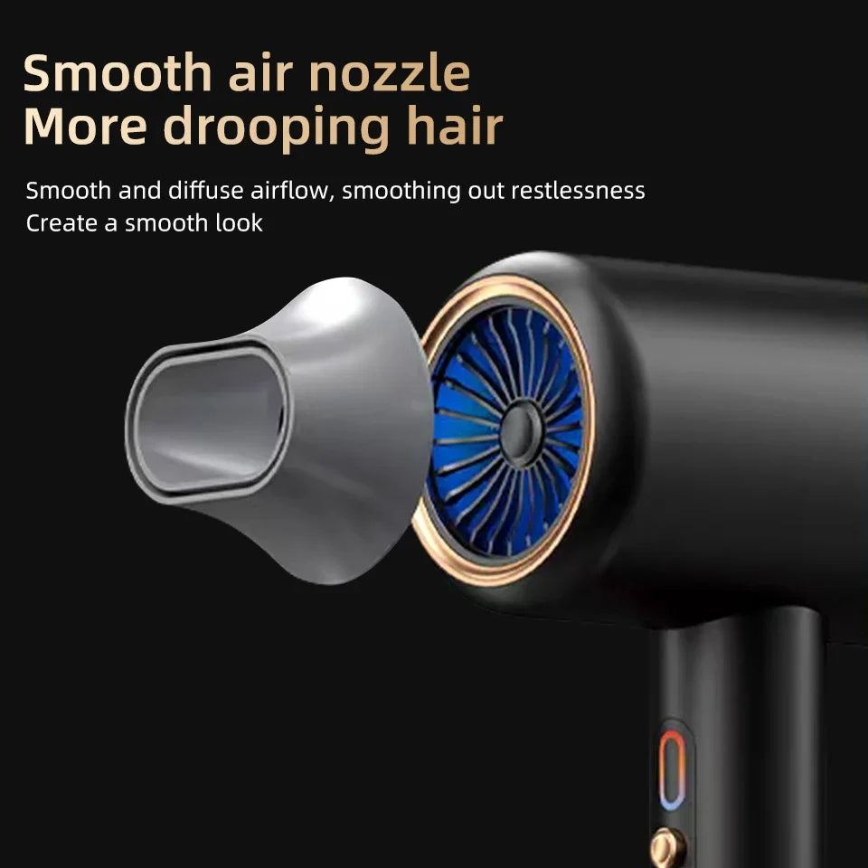 Women's professional 2400W hair dryer, negative ions for ultimate frizz control, salon results.