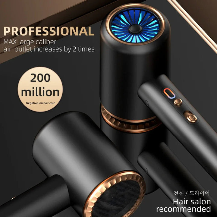 Professional 2400W hair dryer, negative ions for healthy, fast, frizz-controlled styling.