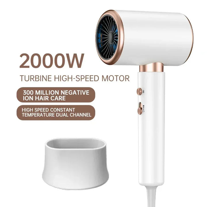 Powerful 2400W hair dryer with negative ions, for women seeking fast, smooth, healthy hair.