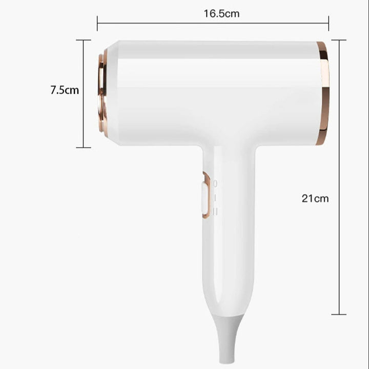 Salon-quality 2400W hair dryer for women, negative ions combat frizz, speeds drying.
