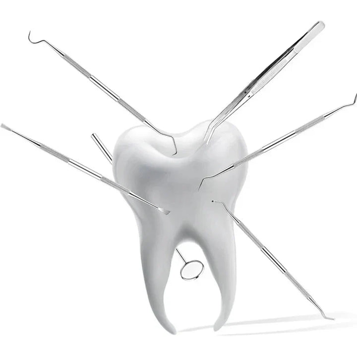 Professional stainless steel dental plaque remover tool for advanced oral care & hygiene.