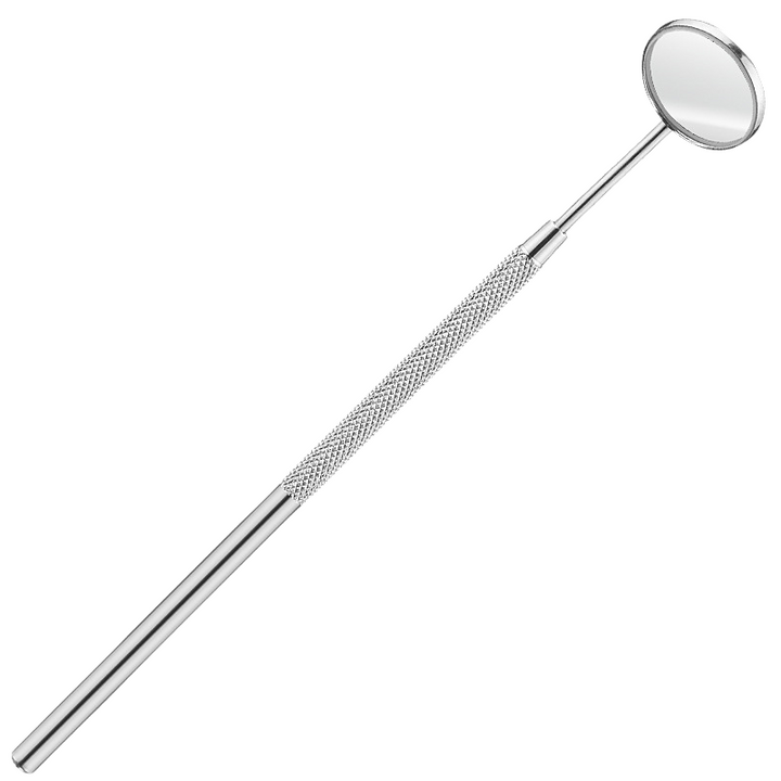 Multi-functional stainless steel dental tool for plaque removal, tartar scraping, & oral hygiene.