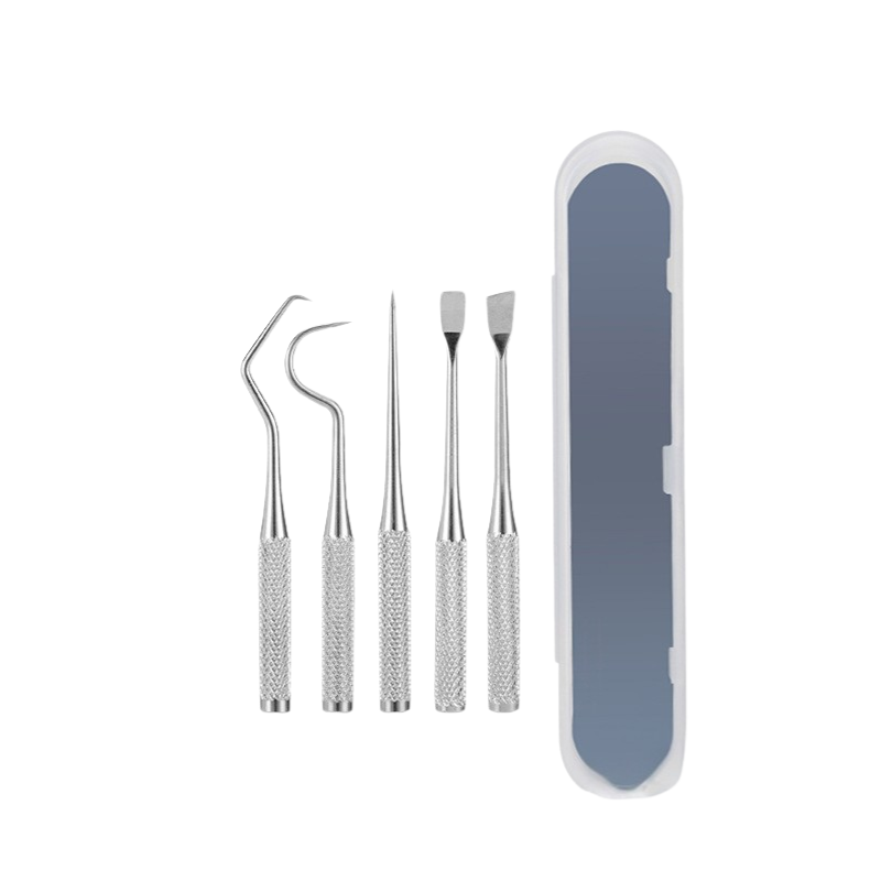 Hand demonstrating comfortable grip of the professional dental plaque remover tool for home use.